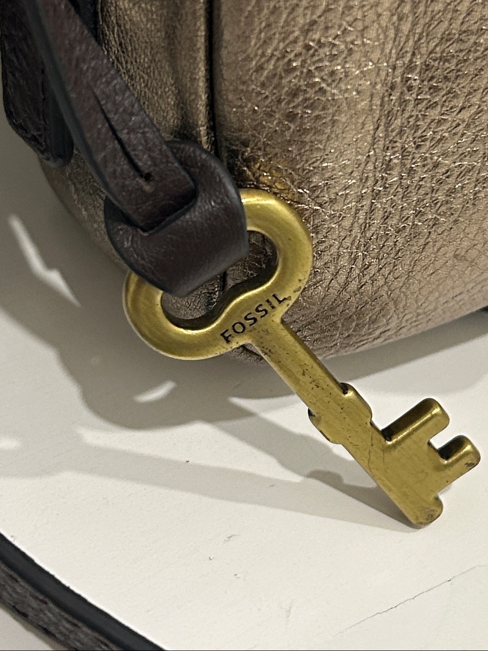 Fossil Piper Toaster Crossbody with Metallic Foil Finished Leather & Key Charm - Picture 8 of 17